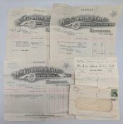 1933 J G Hutcheson Royal Porthcawl Golf Club Bill Letterheads from WM Gibson & Co Ltd golf club