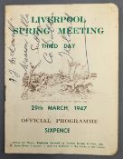 1947 Grand National Racecard 3rd Day 29th March 1947 - some pen notes added