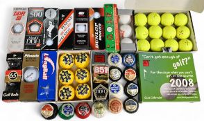 Large Selection of Wrapped and Boxed new Golf Balls mainly modern style t/w a Golf quiz calendar