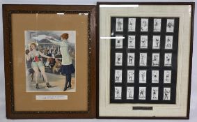 Framed Boxing Cards. Famous Boxers from 1930s to 50s 25 cards mount in a frame 53 x 40cm together
