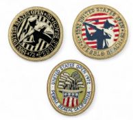 3x US United States Open Golf at Pebble Beach - Blazer Crest Badge Patches, 1972 x2 and 1992 with