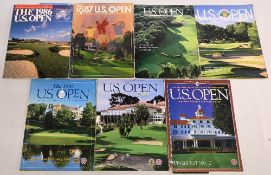 Golf US Open Championship programmes to include 1986 1987 1988 1989 1997 1998 1999 (7) in good