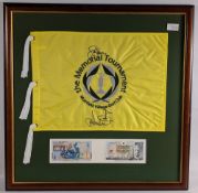 Jack Nicklaus The Memorial Tournament signed pin flag Muirfield Village Golf Club with a signature