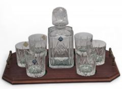 Edinburgh Crystal Tumbler and Decanter 1993 Wentworth Pro Am PGA Corporate Sponsors; a pressed glass