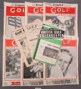 1957 Golf Illustrated Magazines, issues Nos 2488 (loose cover page), 2492, 2497, 2499, 2504, 2508,