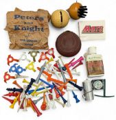 Golf Ball Tees, Ball Marker Ball Cleaner, golf distance tool - all tees are plastic - assorted