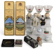 Golf Collectables, All Drink Whisky Advertising Sponsor related items - two empty Glenlivet tins,