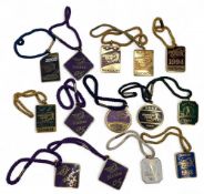 1982-2005 Collection of enamel European Golf Badges, Fobs, Patron, Guest and season fobs, years of
