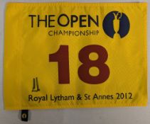 2012 The Open Winner Ernie Els signed 18th Hole Pin Flag, Royal Lytham & St Annes - signature