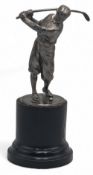 Silverplated WMF Period Golf Figure 14cm figure marked WMF 1/0 on round plinth displays well