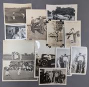 1930-1950 Golf Theme photographs, three women golfers c1930 at putting green, plus a 1930-1950