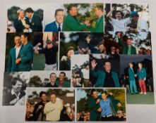 16x Assorted Masters signed Golf photographs, with names of Gary Player, Zach Johnson, Bubba Watson,