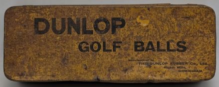 Dunlop Golf Balls Tin, a good period advertising tin, with age related wear. F