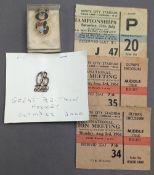 Olympic Badges and International Athletic Tickets: to include a 1980 Moscow Miska bear badge, a