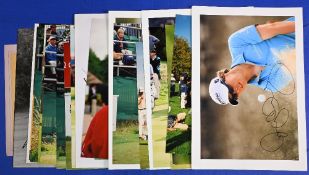 30x hand signed Golf player photographs including Sergio Garcia Jose Maria Olazabal Davis Love Sam