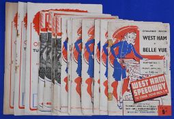 West Ham speedway programmes from the forties to include 1946 x3 1947 x9 1948 x6 (18) Fair condition