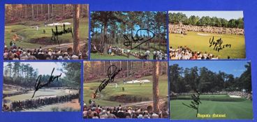 6x Augusta National Golf Club Postcards signed by Jose Marie Olazabal Jim Furyk Bernard Langer