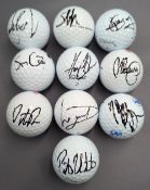 10x Unidentified signed Golf Balls, good collection - signatures obtained by a professional