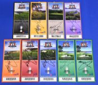 Full set of nine 2010 US Open Tickets all signed by Graeme McDowell