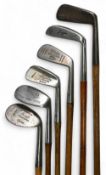 6x Assorted Golf clubs to incl Ladies Super 3 iron, good flanged sole J Bremner mashie, The