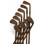 10x Assorted Golf Clubs for restoration and repair incl a large head niblick, various mashies,