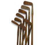 8x Assorted Golf irons and putters for restoration and repair c/w grips