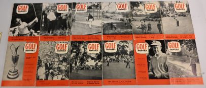 Golf Monthly Magazine 1960 No 1-12 full year of the magazine with some rusty staples, marks wear/