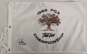 1983 PGA Oak Tree Championship signed Pin Flag - Jeff Sulman winner, signature obtained by a