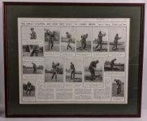 James Braid Golf Print - Pages of the Sphere magazine 1920 The Greatest Golfers and How They Play,