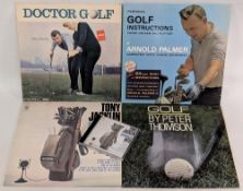 4x Vintage Golf Instructional Records and CD, to include a signed copy of Tony Jackins Swings into