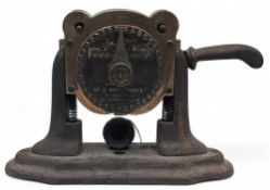 Antique Chambers Patent The Omes Mount Golf Ball Marking Machine, brass with a cast iron frame
