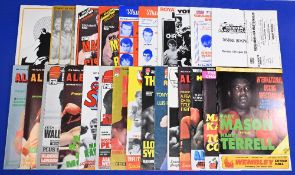 Boxing Programmes 1980s featuring 27/3/80 Johnson v Andries, 22/4/80 Gardner v Gauwe, 28/6/80 Minter