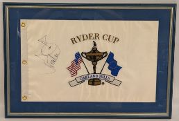 2004 Ryder Cup Oaklands Winning Team Ian Poulter Pin flag, with good provenance, framed under