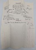 1932 J G Hutcheson Royal Porthcawl Golf Club Bill Letterheads Can Taylor Ltd Golf Goods Makers