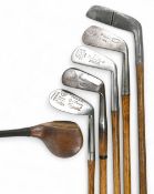Half set of Assorted Golf clubs to incl David Herd of Littlestone spoon, 4x irons incl P Grace 2