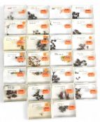 50 small trayed boxes containing a large collection of new old shop stock trout flies, ex Walkers of