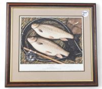 John Searl (20th century) - 'On the float' signed limited edition print. Chub 7lb 1oz- 6lb 10oz.