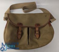 Brady of Halesowen Aerial trout bag in canvas/leather with removable waterproof liner, good
