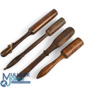 Fishing Priests - 4x Various Fishing Priests of varying woods, in different styles, measuring 9 to