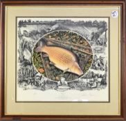 Limited edition John Searl colour print of 'Clarissa' by John Searl, 5lbs 8ozs British Record