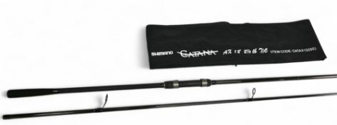 Shimano Catana AX 12' 2 piece, carbon carp rod, 2 ½ lb TC, screw winch fitting, black whipped rings,