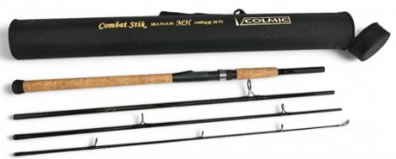 Tom Raymond Combat Stik, 2.7metre woven graphite 4 piece spinning rod, distributed by Colmic,