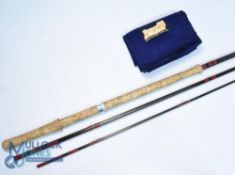 Bruce & Walker Expert Carbon 15' 3 piece salmon fly rod, line #9/11, burgundy whipped guides, 25