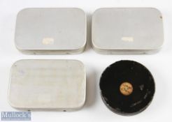 Selection of Lough Conn Trout flies in round fly cast case approximately 60 examples on foam