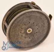 Herbert Hatton Hereford, Retailer, Young's Perfect style alloy salmon fly reel - 4 1/2