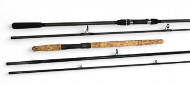 Shakespeare Royalty Salmon Fly-Spin rod, 13' 3 piece carbon Kevlar, green whipped lined rings,