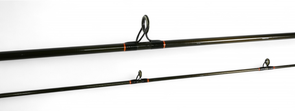 Scarce Hardy Graphite Carp rod, 10' 2 piece, Fuji rings whipped black, tipped red on grey carbon - Image 3 of 4