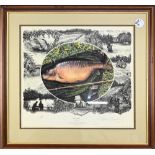 Limited edition John Searl colour print of 'The Bishop' by John Searl, 5lbs 8ozs British Record