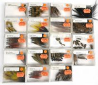 18 small trayed boxes containing a large collection of new old shop stock aluminium tube flies, ex