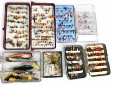 Large collection of trout wet/dry flies, including foam heads, buzzers, deer hair, shrimps, a few